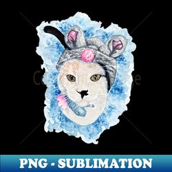 cat with mouse hat - retro png sublimation digital download - unlock vibrant sublimation designs