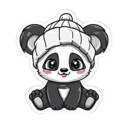 Stickers christmas panda bebe