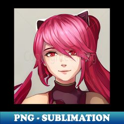 Red Hair Anime Girl - PNG Transparent Sublimation Design - Stunning Sublimation Graphics
