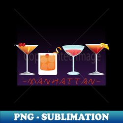 manhattan cocktail - instant sublimation digital download - bold & eye-catching