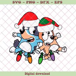 Bluey And Bingo Christmas Lights SVG Digital Cricut File