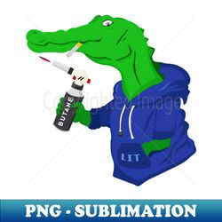 Cool thug crocodile smoking - Artistic Sublimation Digital File - Vibrant and Eye-Catching Typography