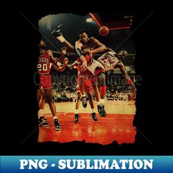 Michael Jordan Taking a Hard Foul From Rick Mahon 1990 - Retro PNG Sublimation Digital Download - Defying the Norms