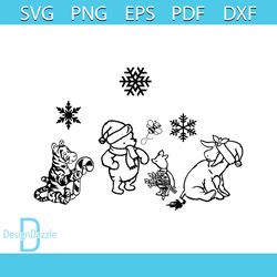Winnie The Pooh Christmas Friends SVG Digital Cricut File