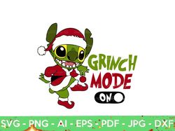 Santa Stitch Christmas Mode On Svg Png, Layered Xmas Stitch Svg, Holiday Stitch Png, Files For Cricut