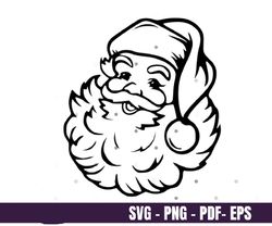 Santa SVG Santa Face Svg Vintage santa Svg Santa Claus svg Christmas Svg Holiday Svg Santa Silhouette