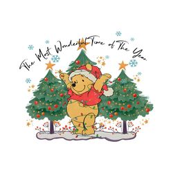 Most Wonderful Time Of The Year Pooh Christmas PNG File