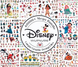 Disney Mega Svg Bundle Svg, Mickey Mouse Svg, Minnie, Frozen, Moana, Ariel, Elsa, Stitch, Toy Story, Pooh PNG SVG