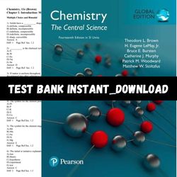 Test Bank for Chemistry: The Central Science, 14th Edition by Theodore L. Brown PDF | Instant Download