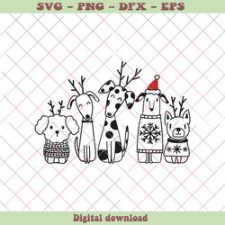Funny Christmas Reindeer Dogs SVG Digital Cricut File