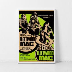 Fleetwood Mac Music Gig Concert Poster Classic Retro Rock Vintage Wall Art Print Decor Canvas Poster