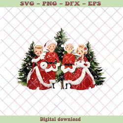 Vintage White Christmas Movie Characters PNG Download