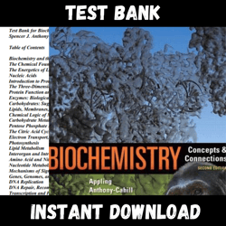 All Chapters Biochemistry: Concepts and Connections 2nd Edition by Dean Appling Test bank