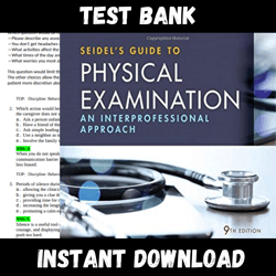 All Chapters Seidels Guide to Physical Examination 9th Edition Jane Ball Test bank