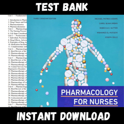 All Chapters Pharmacology for Nurses, Canadian Edition 3rd Edition by Michael Adams Test bank