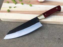 Top Quality Handmade Carbon steel blade chef / Kitchen knife with wooden handle, gift for a girlfriend, gift for her