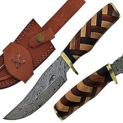 Top Quality handmade Damascus steel hunting bowie knife wood handle, best gift for men, groomsmen gift, gift for friend