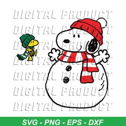 Funny Winter Snoopy Snowman Christmas SVG Cricut Files