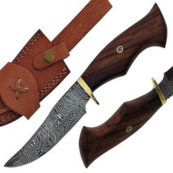 Top Quality handmade Damascus steel hunting bowie knife wood handle, best gift for men, groomsmen gift, gift for friend