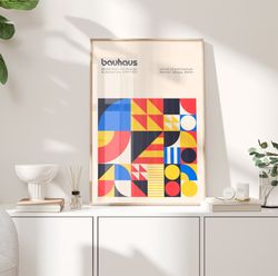 Mid Century Bauhaus Art Print, Geometric Bauhaus Poster, Retro Pattern Poster, Modern Bauhaus Poster, Mid Century Poster
