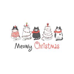 Meowy Christmas Cat Lover Xmas SVG Graphic Design File