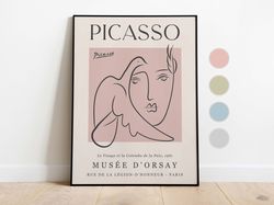 Picasso Exhibition Vintage Line Art Poster with Minimalist Line Drawing, Woman Face Poster, Ideal Home Decor or Gift Pri
