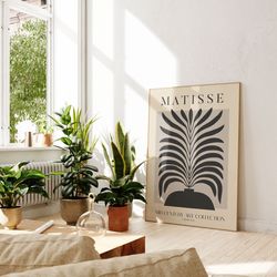 Henri Matisse Exhibition Poster, Famous Gallery Wall Art Print, Grey Beige Boho Art Print, Wall Decor, Garden, Bedroom L