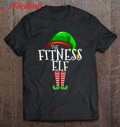 fitness elf group matching family christmas gift set workout shirt, womens christmas t shirts family  wear love, share b