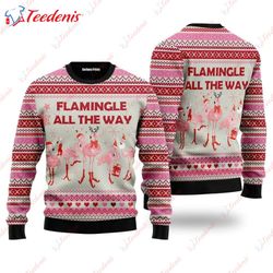 Flamingle All The Ways Ugly Christmas Sweater, Ugly Christmas Sweaters For Adults  Wear Love, Share Beauty