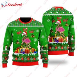 Flamingo Ho Ho Ho Christmas Ugly Christmas Sweater, Funny Ugly Sweater Ideas  Wear Love, Share Beauty