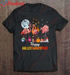 Flamingo Thanksgiving Halloween Christmas Gift T-Shirt, Christmas Family Apparel  Wear Love, Share Beauty