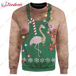 Flamingo Ugly Christmas Sweater, Ugly Christmas Sweater Womens  Wear Love, Share Beauty