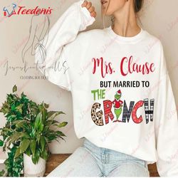 couples christmas tee, mrs claus grinch, funny husband gift  wear love, share beauty