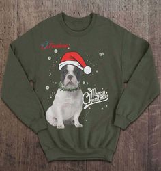 French Bulldog Merry Christmas - Christmas Sweater Shirt, Funny Family Christmas Shirts  Wear Love, Share Beauty