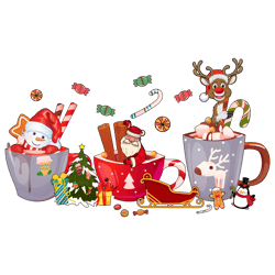 Christmas Coffee Santa Snowman Png, Santa Coffee Xmas Png, Snowman Christmas Coffee Png, Christmas Png, Instant download