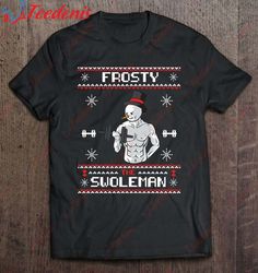 Frosty The Swoleman Ugly Christmas Sweater Funny Snowman Gym Shirt, Kids Christmas Shirts Family  Wear Love, Share Beaut