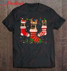 Fun French Bulldog Stocking Christmas Light Socks Xmas Shirt, Plus Size Womens Christmas Shirts  Wear Love, Share Beauty