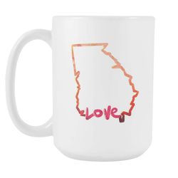 Love Georgia State Flag Map Outline 15oz  Mug