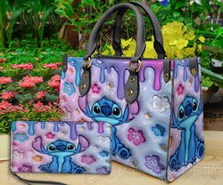 Stitch Disney 3D Bag, Stitch Leather Handbag Wallet, Disney Shoulder Bag