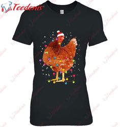 Funny Chicken Christmas Tree Light Xmas Ornament Decor Gift Shirt, Cheap Christmas Family Shirts  Wear Love, Share Beaut