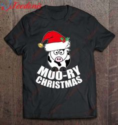 Funny Christmas Cow Moo Pun Merry Xmas Shirt, Christmas Shirts Family  Wear Love, Share Beauty
