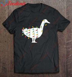 Funny Christmas Gift For Animal Lover Christmas Lights Duck T-Shirt, Plus Size Ladies Christmas Tops  Wear Love, Share B