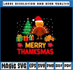 Merry Thanksmas Christmas Thanksgiving Turkey Santa Png, Turkey Thanksmas Png, Thanksgiving Png, Digital Download