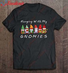 Funny Christmas Gnome Hanging With My Gnomies Family Pajamas T-Shirt, Christmas T-Shirts Ladies Plus Size  Wear Love, Sh