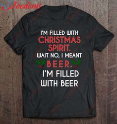 Funny Christmas In July Gag Gift - Xmas Spirit Beer T-Shirt, Women Christmas Shirts Family  Wear Love, Share Beauty