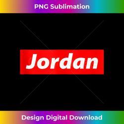 jordan gift - red box logo personalized name gift for jordan tank to - artisanal sublimation png file - rapidly innovate your artistic vision