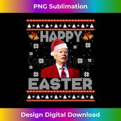 Funny Joe Biden Happy Easter Ugly Christmas Sweater Long Sleeve - Eco-Friendly Sublimation PNG Download - Crafted for Sublimation Excellence