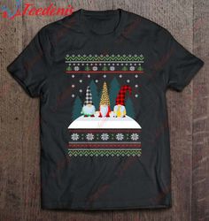 Cute Gnome Buffalo Plaid Christmas Tree Light Ugly Xmas Gift T-Shirt, Funny Christmas Shirts Mens  Wear Love, Share Beau