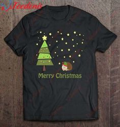 Cute Hedgehog Christmas Scene Classic T-Shirt, Best Cotton Christmas Shirts Mens  Wear Love, Share Beauty