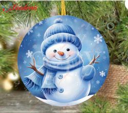 Cute Little Blue Snowman Digital Design, Sublimation Ornament  Wear Love, Share Beauty